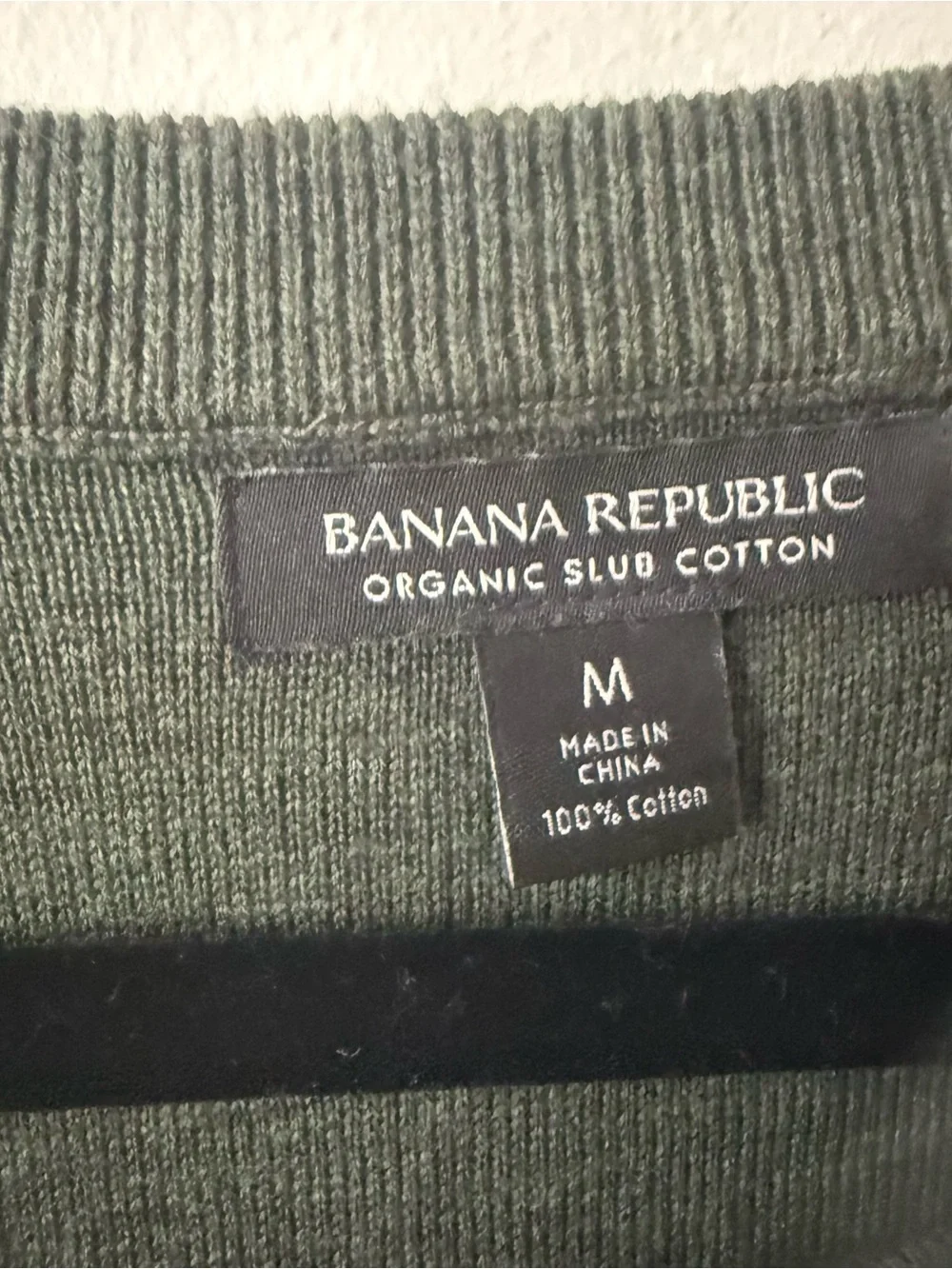 Banana Republic Organic Slub Cotton Crewneck Sweater Green Men’s M
